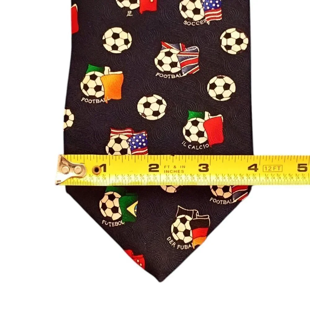 Vintage UNICEF Soccer Silk Necktie Blue Men's Sports Tie